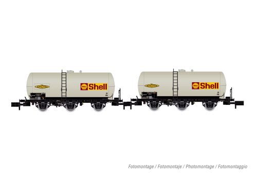 Arnold HN6609 SNCF 2er-Set 3-achsiger Kesselwagen SHELL  Ep.IV